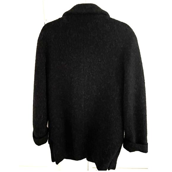 BERNARDO Alpaca Wool Blend Single Breasted Lined Coat M Charcoal Gray Preppy - Picture 2 of 6